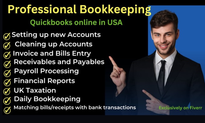 Gig Preview - Do bookkeeping using quickbooks accounts setup and clean up