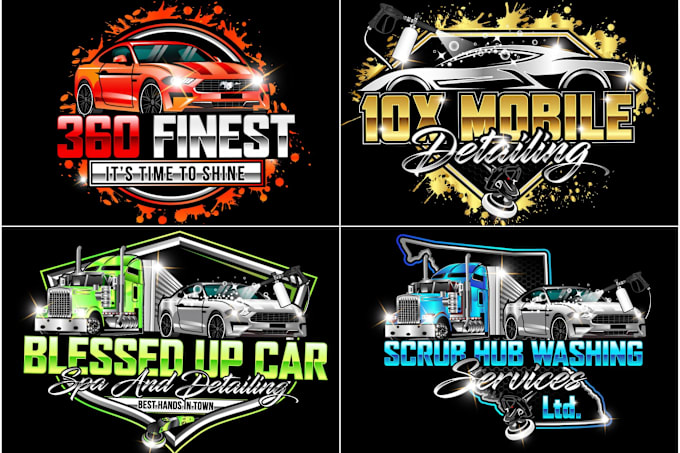 Gig Preview - Design mobile detailing, auto detailing, automotive and car wash logo