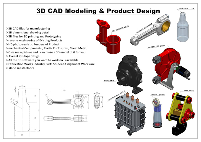 Gig Preview - 3d cad design and product design on solid edge