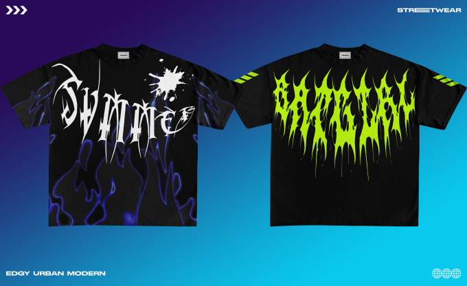 Gig Preview - Design metal grunge 90s psychedelic abstract streetwear in 24 hours