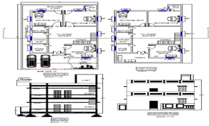 Gig Preview - Provide designing by using autocad