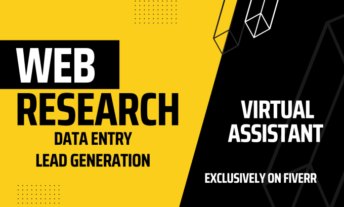 Gig Preview - Do professional data entry, and web research as a VA