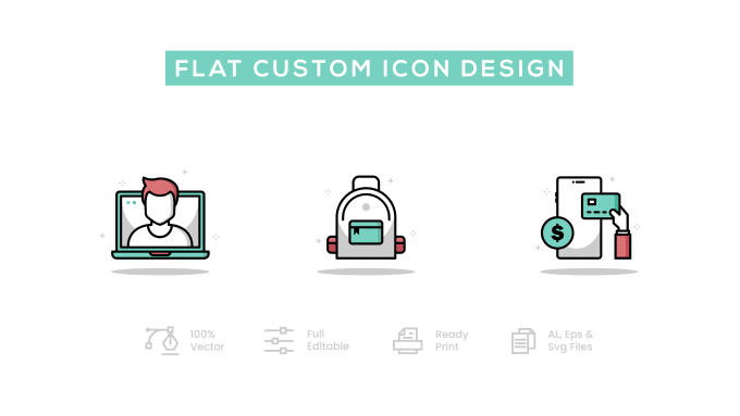 Gig Preview - Design custom vector icon set in 24 hours for your brand