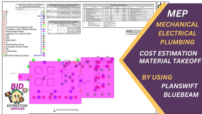 Gig Preview - Do mep takeoff and cost estimation for your bid