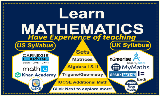 Gig Preview - Teach you basic math fractions algebra and geomtery