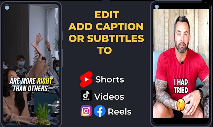 Gig Preview - Edit reels,tiktok and short videos with engaging subtitles and captions