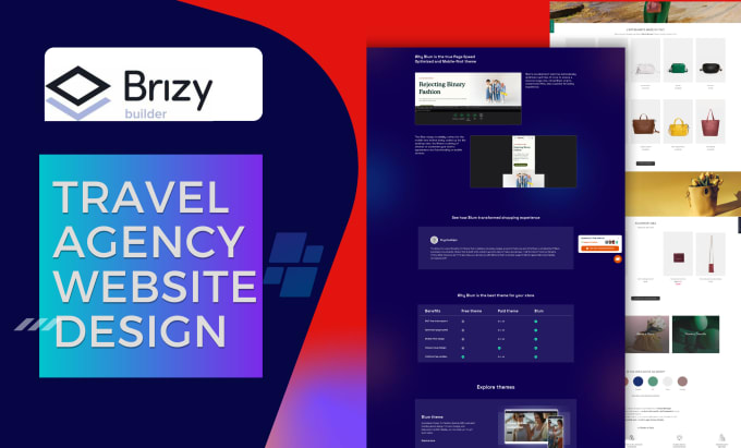 Gig Preview - Create travel agency website using brizy,oxygen wp bakery builder