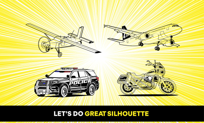 Gig Preview - Design silhouette vector vehicle, car, aircraft, and yacht