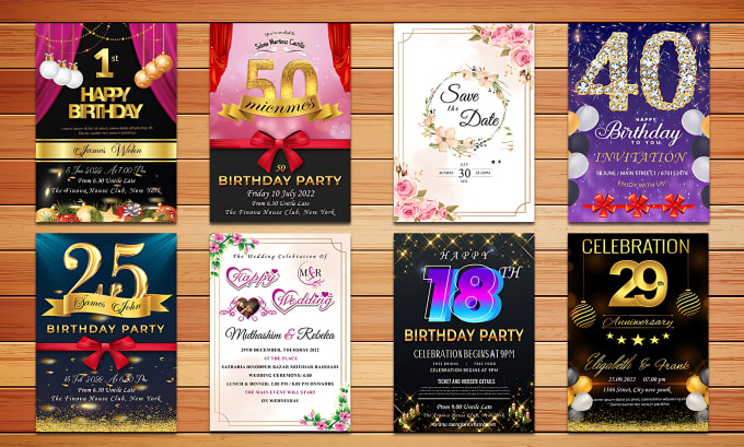 Gig Preview - Design birthday, wedding, save the date, party, or any event invitation