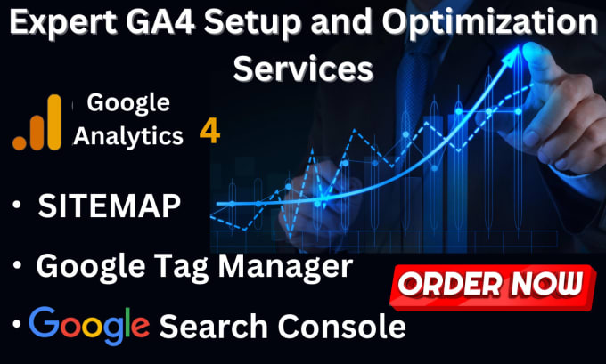 Gig Preview - Setup google analytics 4, search console, conversion event tracking on website