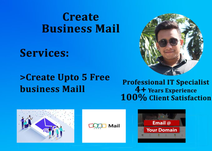 Gig Preview - Create configure free business domain mail using your custom domain