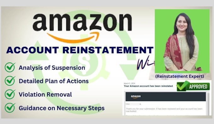 Gig Preview - Do amazon account reinstatement or reactivate suspended account