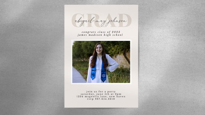 Gig Preview - Design graduation party invitations or announcement card