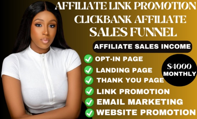 Gig Preview - Do clickbank affiliate link promotion affiliate marketing sales funnel