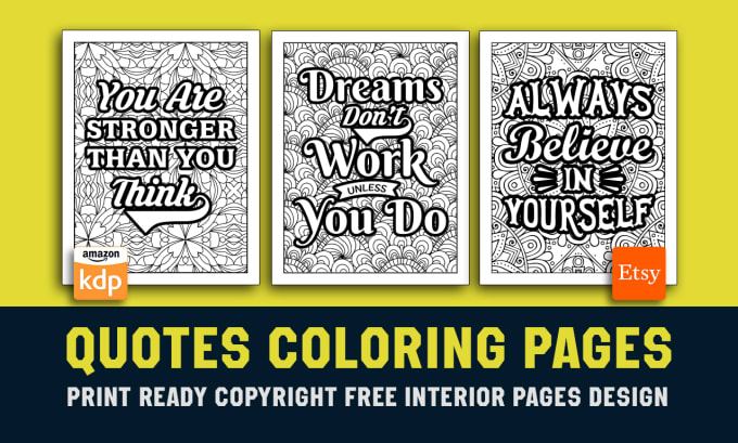 Gig Preview - Design mandala floral pattern inspirational quotes coloring book pages for KDP