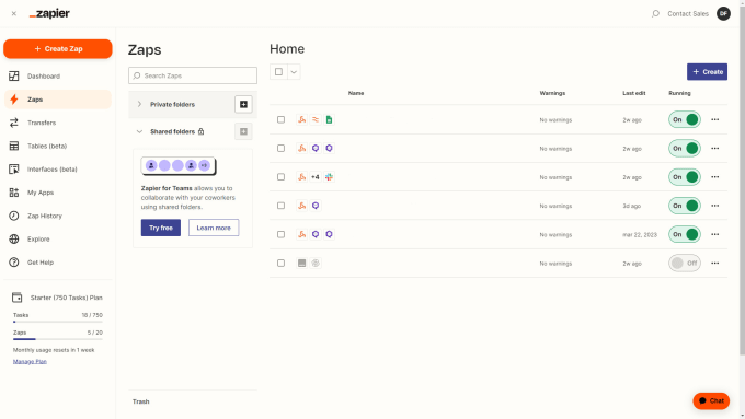 Gig Preview - Creation of zaps for process automation