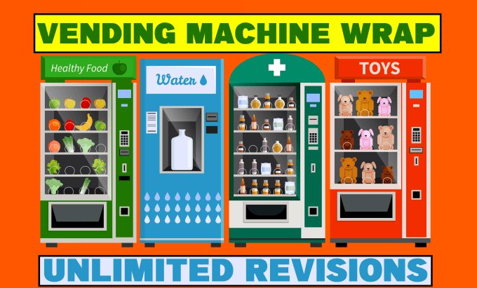 Gig Preview - Do unique vending machine wrap, vending machine proposal, vending machine design