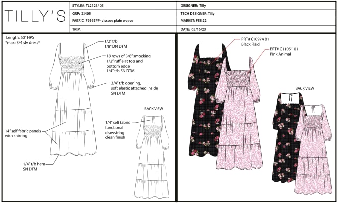 Gig Preview - Create fashion tech packs, technical sketches, design detail sheets