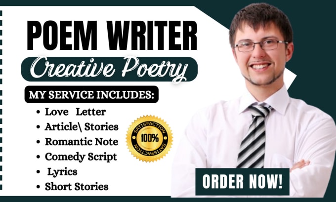 Gig Preview - Ghostwrite you a creative poem or write in any style, topic or occasion