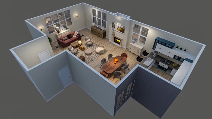 Gig Preview - Create 3d floor plan high quality in sketchup and ai house