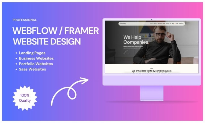 Gig Preview - Design or develop stunning websites using webflow or framer