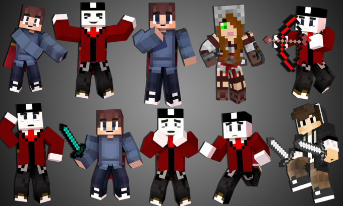 Gig Preview - Make 20 plus transparent minecraft poses overlay for your youtube thumbnail