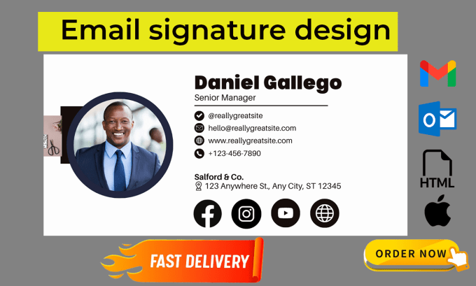 Gig Preview - Do clickable html email signature design and clickable email signature design