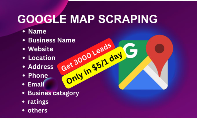 Gig Preview - Scrap google maps for business leads and lead generaion