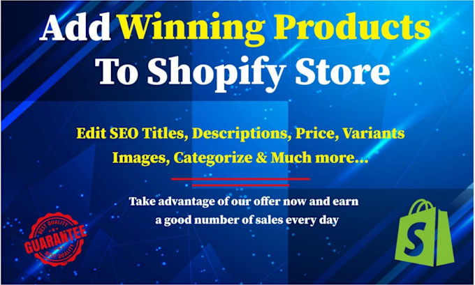 Gig Preview - Find shopify dropshipping winning products