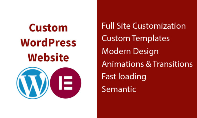 Gig Preview - Create fully customized website using elementor free