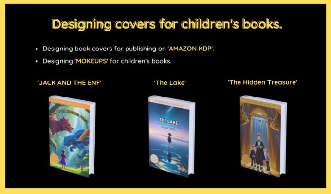 Gig Preview - Design childrens book covers, kindle cover that spark imagination