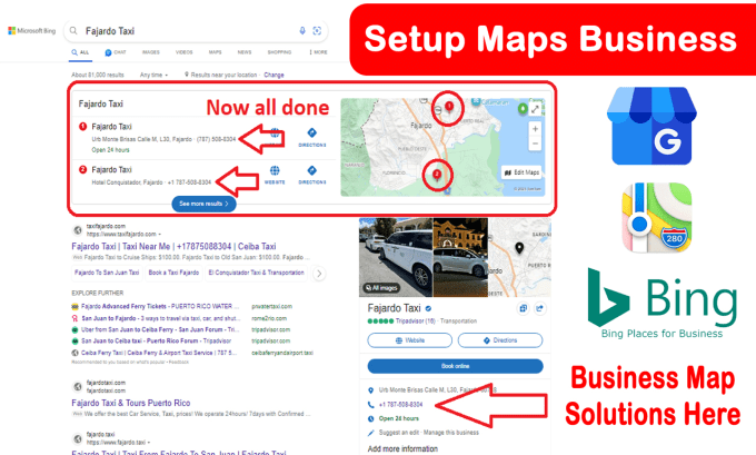 Gig Preview - Setup maps business google bing apple and yahoo to get success