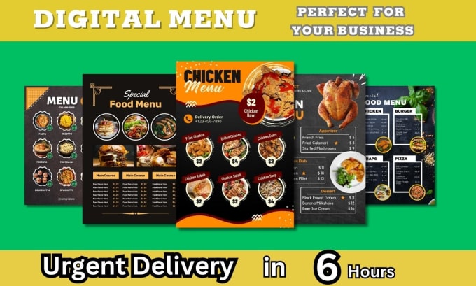 Gig Preview - Design digital menu,print menu,menu board,brochure flyer