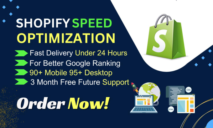 Gig Preview - Speed up your shopify website on pagespeed or gtmetrix