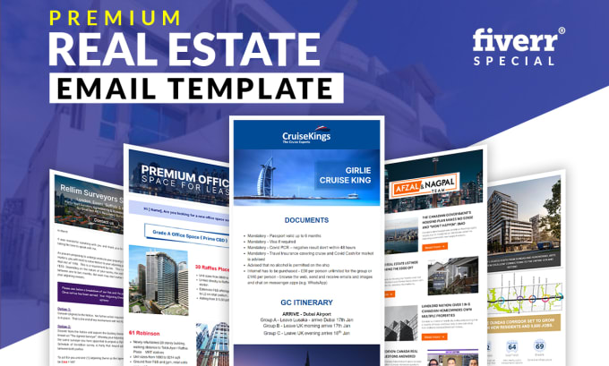 Gig Preview - Design real estate editable HTML email template design, email newsletter design