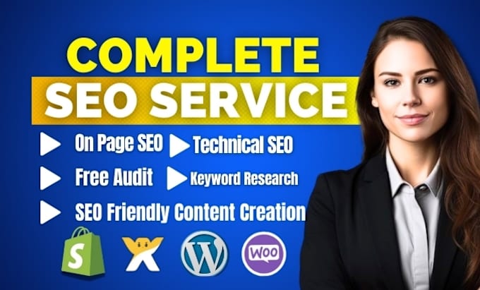 Gig Preview - Complete SEO services for wordpress, shopify, wix, squarespace, weebly