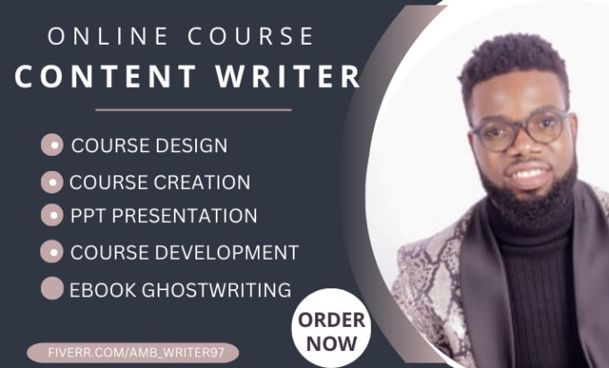 Gig Preview - Be course content writer, online course content, online course content creation