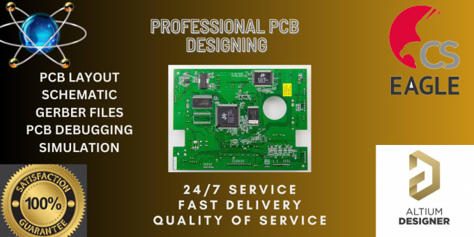 Gig Preview - Design pcb layout, schematics of circuits in eagle, altium and proteus