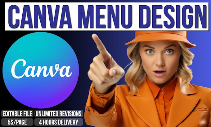 Gig Preview - Do canva food menu restaurant menu design digital menu board service canva menu