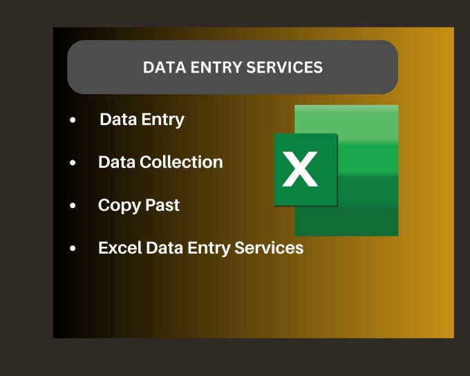 Gig Preview - Data entry, excel, scraping, typing, copy paste work