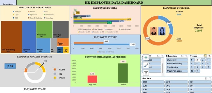 Gig Preview - Make HR dashboard on excel