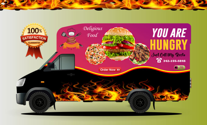 Gig Preview - Truck design outstanding food truck decal food exclusive food truck wrap design