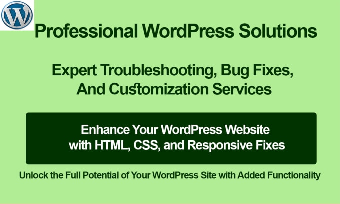 Gig Preview - Fix wordpress errors, wordpress bugs, and wordpress customization