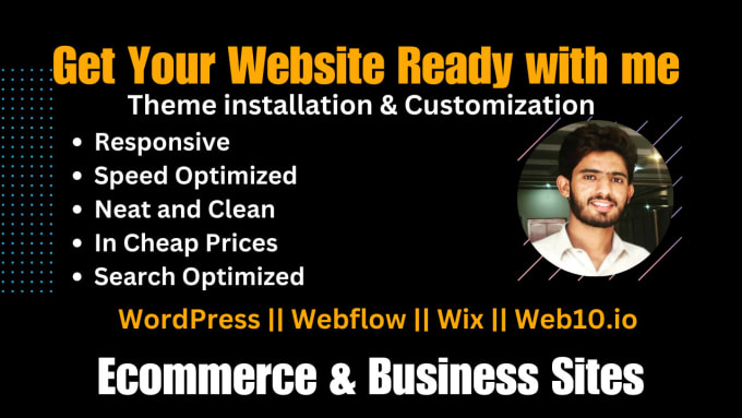 Gig Preview - Design wordpress, wix, web flow business, dropshipping website