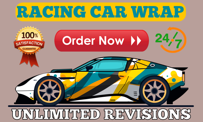 Gig Preview - Awesome car, itasha design car, livery racing car, unique car, racing car wrap