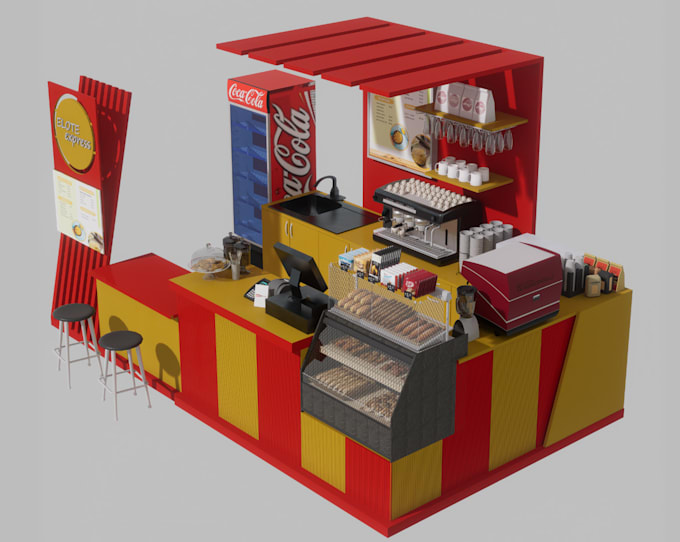 Gig Preview - Design a 3d exhibition stand, kiosk, and trade show booth