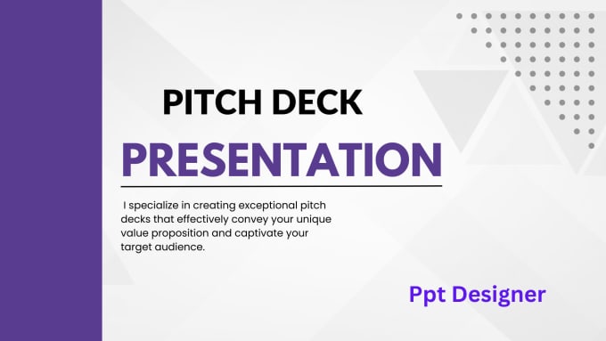 Gig Preview - Design create and write investor pitch decks and presentation design