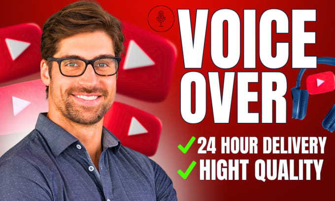 Gig Preview - Narrate an engaging american youtube voice over for your videos