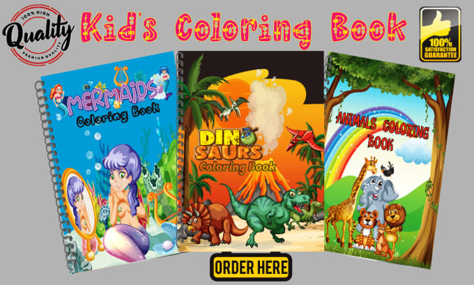 Gig Preview - Design kids coloring book cover and interior for amazon KDP