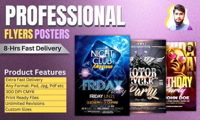 Gig Preview - Design event, party flyer and club poster within 10 hours